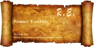 Remes Evetke névjegykártya
